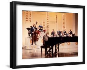 Ray Charles Recording Hollywood Palace Television Show, 1966-null-Framed Photo