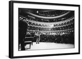 Ray Charles Singing, with Arms Outstretched, During Performance at Carnegie Hall-Bill Ray-Framed Photographic Print