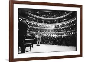 Ray Charles Singing, with Arms Outstretched, During Performance at Carnegie Hall-Bill Ray-Framed Photographic Print