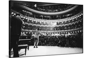 Ray Charles Singing, with Arms Outstretched, During Performance at Carnegie Hall-Bill Ray-Stretched Canvas