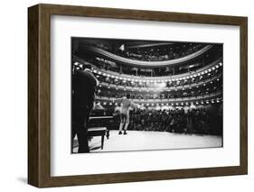 Ray Charles Singing, with Arms Outstretched, During Performance at Carnegie Hall-Bill Ray-Framed Premium Photographic Print