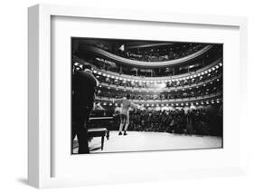 Ray Charles Singing, with Arms Outstretched, During Performance at Carnegie Hall-Bill Ray-Framed Premium Photographic Print