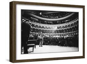 Ray Charles Singing, with Arms Outstretched, During Performance at Carnegie Hall-Bill Ray-Framed Photographic Print