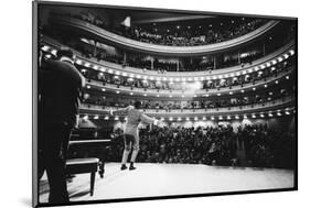 Ray Charles Singing, with Arms Outstretched, During Performance at Carnegie Hall-Bill Ray-Mounted Photographic Print