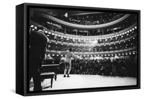 Ray Charles Singing, with Arms Outstretched, During Performance at Carnegie Hall-Bill Ray-Framed Stretched Canvas