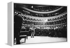 Ray Charles Singing, with Arms Outstretched, During Performance at Carnegie Hall-Bill Ray-Framed Stretched Canvas