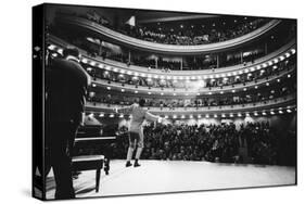 Ray Charles Singing, with Arms Outstretched, During Performance at Carnegie Hall-Bill Ray-Stretched Canvas