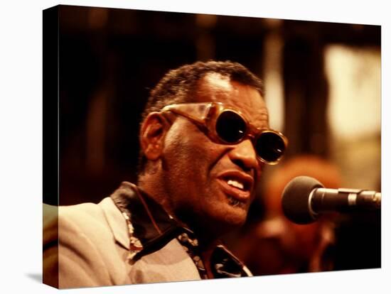 Ray Charles Singing-null-Stretched Canvas