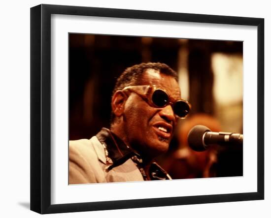 Ray Charles Singing-null-Framed Photo