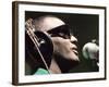 Ray Charles Taping a Coca-Cola Radio Commercial, 1967-null-Framed Photo