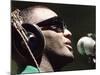 Ray Charles Taping a Coca-Cola Radio Commercial, 1967-null-Mounted Photo