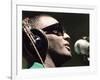 Ray Charles Taping a Coca-Cola Radio Commercial, 1967-null-Framed Photo