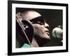 Ray Charles Taping a Coca-Cola Radio Commercial, 1967-null-Framed Photo