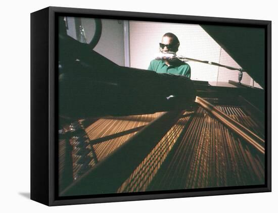 Ray Charles Taping a Coca-Cola Radio Commercial, 1967-null-Framed Stretched Canvas