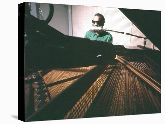 Ray Charles Taping a Coca-Cola Radio Commercial, 1967-null-Stretched Canvas