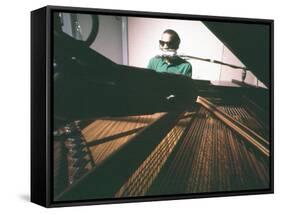 Ray Charles Taping a Coca-Cola Radio Commercial, 1967-null-Framed Stretched Canvas