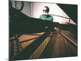 Ray Charles Taping a Coca-Cola Radio Commercial, 1967-null-Mounted Photo