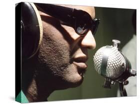 Ray Charles Taping a Coca-Cola Radio Commercial, 1967-null-Stretched Canvas