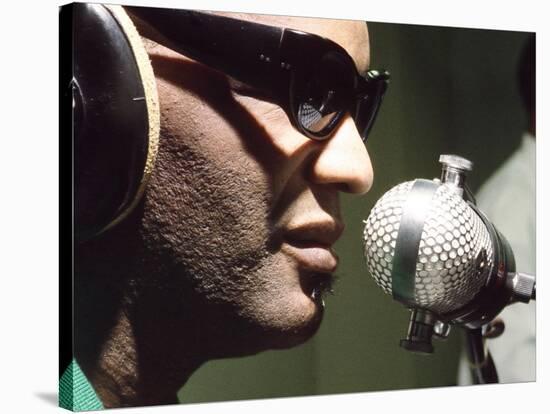 Ray Charles Taping a Coca-Cola Radio Commercial, 1967-null-Stretched Canvas