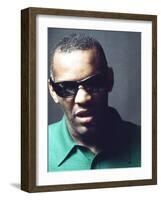 Ray Charles Taping a Coca-Cola Radio Commercial, 1967-null-Framed Photo