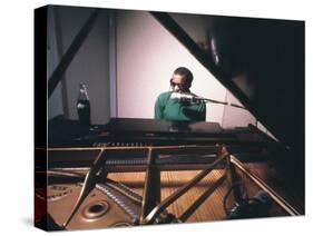 Ray Charles Taping a Coca-Cola Radio Commercial, 1967-null-Stretched Canvas