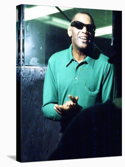 Ray Charles Taping a Coca-Cola Radio Commercial, 1967-null-Stretched Canvas