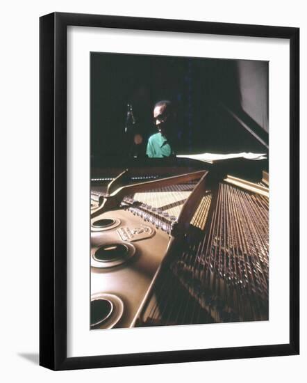 Ray Charles Taping a Coca-Cola Radio Commercial, 1967-null-Framed Photo