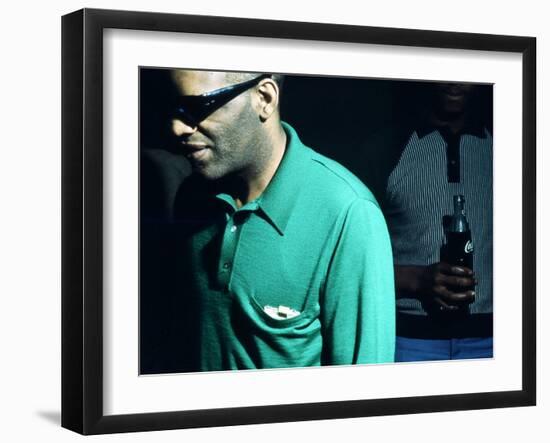 Ray Charles Taping a Coca-Cola Radio Commercial, 1967-null-Framed Photo