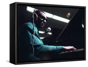 Ray Charles Taping a Coca-Cola Radio Commercial, 1967-null-Framed Stretched Canvas