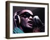 Ray Charles Taping a Coca-Cola Radio Commercial, 1967-null-Framed Photo