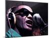 Ray Charles Taping a Coca-Cola Radio Commercial, 1967-null-Mounted Photo