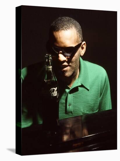 Ray Charles Taping a Coca-Cola Radio Commercial, 1967-null-Stretched Canvas