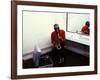 Ray Charles with His Alto Saxophone Backstage-null-Framed Photo