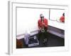 Ray Charles with His Alto Saxophone Backstage-null-Framed Photo