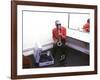 Ray Charles with His Alto Saxophone Backstage-null-Framed Photo