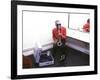 Ray Charles with His Alto Saxophone Backstage-null-Framed Photo