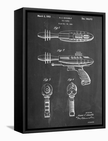 Ray Gun Patent Laser-null-Framed Stretched Canvas