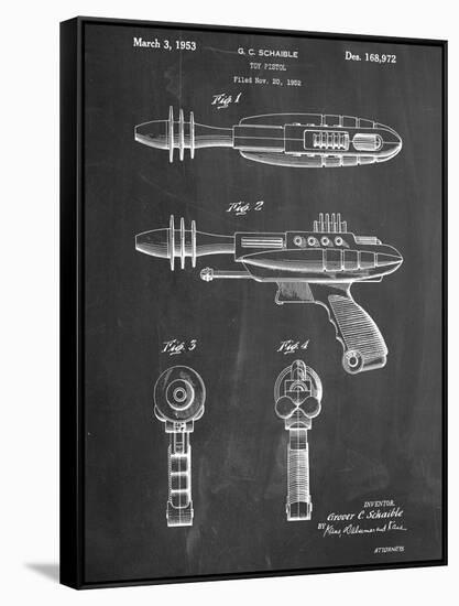 Ray Gun Patent Laser-null-Framed Stretched Canvas