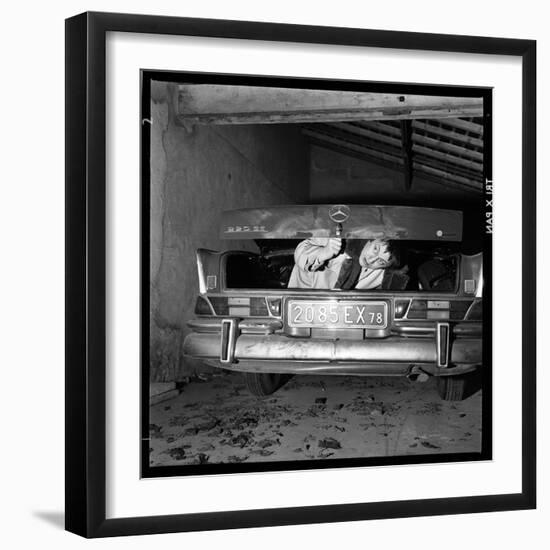 Raymond Devos Hiding in a Boot-Thérese Begoin-Framed Photographic Print