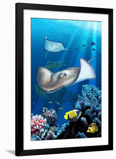 Rays and Reef-Lantern Press-Framed Art Print