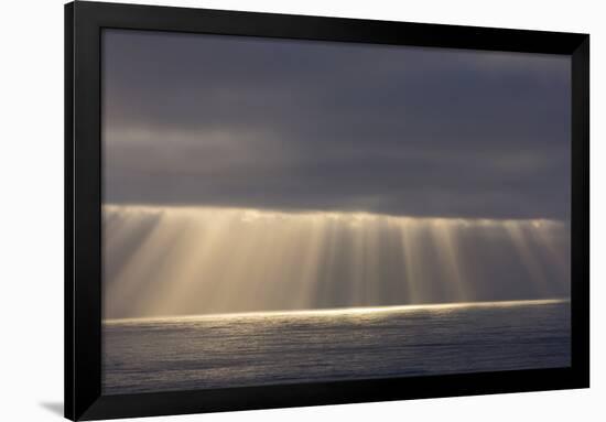 Rays from the Clouds over the Pacific Ocean, Santa Cruz, California-Chuck Haney-Framed Photographic Print