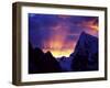 Rays of Sunlight Illuminate the Clouds over the Mountains to the West of Gokyo at Sunrise-Mark Hannaford-Framed Photographic Print