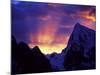 Rays of Sunlight Illuminate the Clouds over the Mountains to the West of Gokyo at Sunrise-Mark Hannaford-Mounted Photographic Print