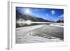 Rays of Winter Sun Illuminate Lake Silvaplana Still Partially Frozen, Switzerland-Roberto Moiola-Framed Photographic Print