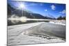 Rays of Winter Sun Illuminate Lake Silvaplana Still Partially Frozen, Switzerland-Roberto Moiola-Mounted Photographic Print