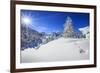 Rays of winter sun illuminate the snowy landscape around Maloja Canton of Engadine Switzerland Euro-ClickAlps-Framed Photographic Print