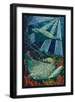 Rays - Paper Mosaic-Lantern Press-Framed Art Print