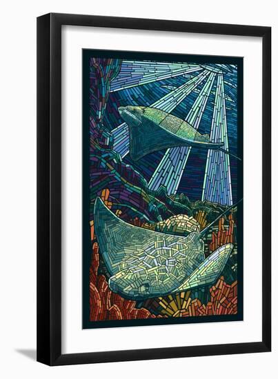 Rays - Paper Mosaic-Lantern Press-Framed Art Print