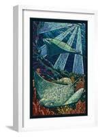 Rays - Paper Mosaic-Lantern Press-Framed Art Print