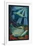 Rays - Paper Mosaic-Lantern Press-Framed Art Print